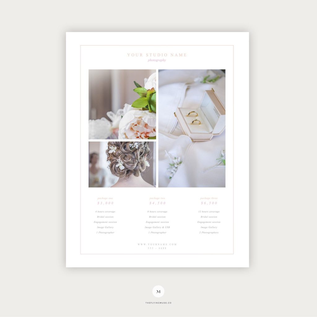 Free Wedding Photography Pricing Guide Template Design
