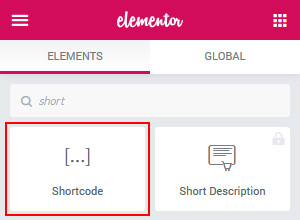 Elementor Shortcode Element